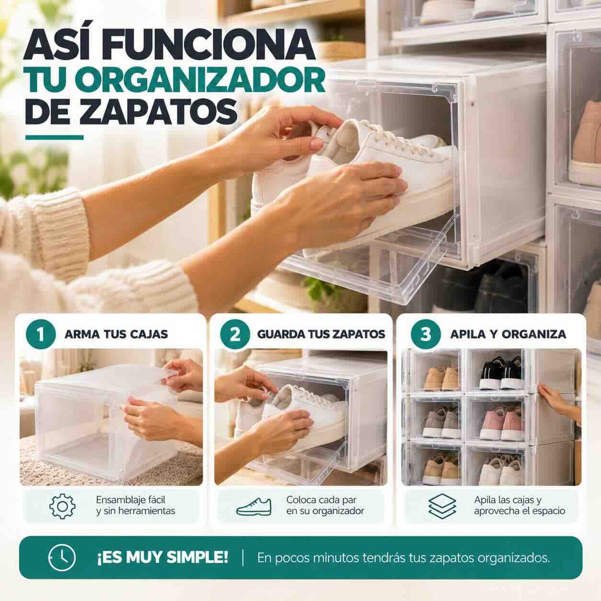 ZAPATEA™ Organizador zapatos apilable